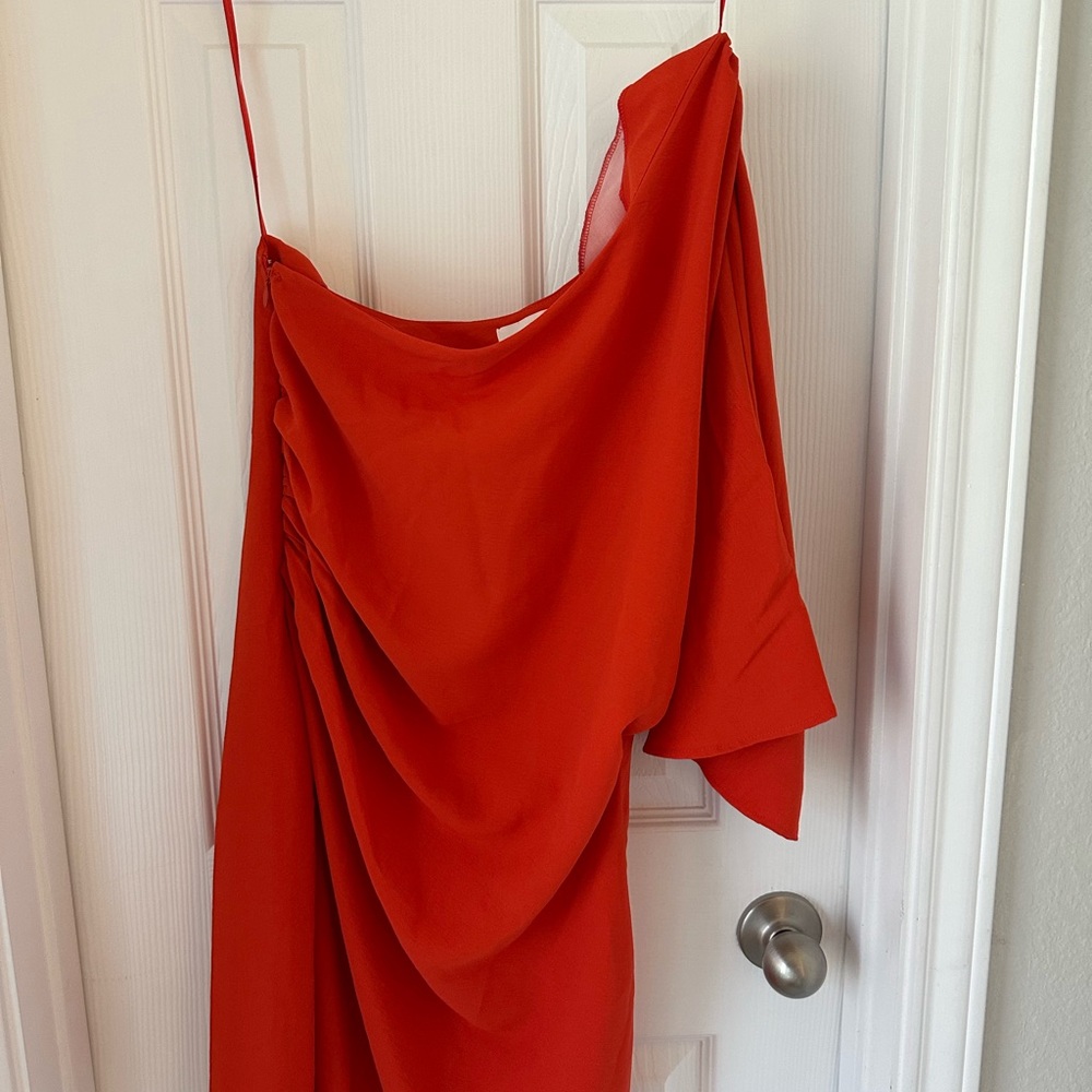 H&M Vibrant Red One-Shoulder Dress